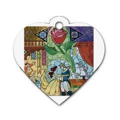 Stained Glass Rose Flower Dog Tag Heart (one Side) by Salman4z