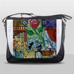 Stained Glass Rose Flower Messenger Bag by Salman4z