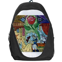 Stained Glass Rose Flower Backpack Bag by Salman4z