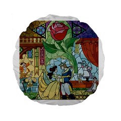 Stained Glass Rose Flower Standard 15  Premium Round Cushions by Salman4z