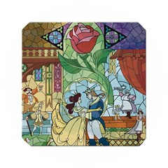 Stained Glass Rose Flower Wooden Puzzle Round by Salman4z