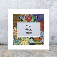 Stained Glass Rose Flower White Box Photo Frame 4  X 6  by Salman4z