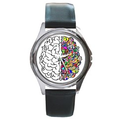 Brain Mind Aianatomy Round Metal Watch by Salman4z