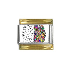 Brain Mind Aianatomy Gold Trim Italian Charm (9mm) by Salman4z