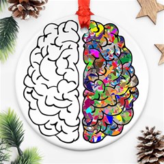 Brain Mind Aianatomy Round Ornament (two Sides)