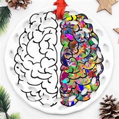 Brain Mind Aianatomy Round Filigree Ornament (two Sides) by Salman4z