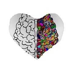 Brain Mind Aianatomy Standard 16  Premium Flano Heart Shape Cushions by Salman4z