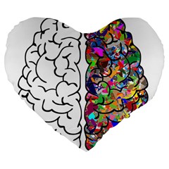 Brain Mind Aianatomy Large 19  Premium Flano Heart Shape Cushions by Salman4z