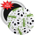 Giant Panda Bear Green Bamboo 3  Magnets (10 pack)  Front