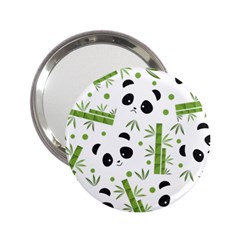 Giant Panda Bear Green Bamboo 2 25  Handbag Mirrors by Salman4z