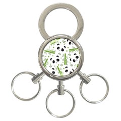 Giant Panda Bear Green Bamboo 3-ring Key Chain by Salman4z