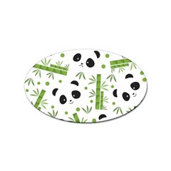 Giant Panda Bear Green Bamboo Sticker Oval (10 Pack) by Salman4z