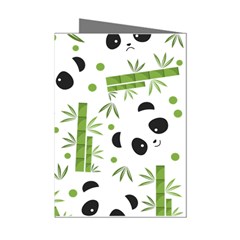 Giant Panda Bear Green Bamboo Mini Greeting Cards (pkg Of 8) by Salman4z