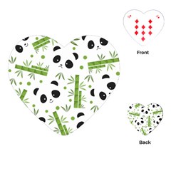 Giant Panda Bear Green Bamboo Playing Cards Single Design (heart) by Salman4z