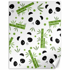 Giant Panda Bear Green Bamboo Canvas 12  X 16  by Salman4z