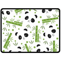 Giant Panda Bear Green Bamboo Fleece Blanket (large) by Salman4z