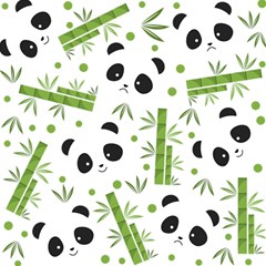 Giant Panda Bear Green Bamboo Play Mat (square) by Salman4z