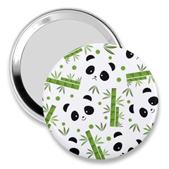 Giant Panda Bear Green Bamboo 3  Handbag Mirrors by Salman4z