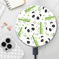 Giant Panda Bear Green Bamboo Wireless Fast Charger(white) by Salman4z