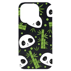 Giant Panda Bear Green Bamboo Iphone 14 Pro Black Uv Print Case