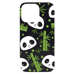 Giant Panda Bear Green Bamboo Iphone 14 Pro Max Black Uv Print Case