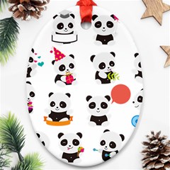 Giant Panda Bear Cuteness Ornament (Oval)