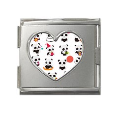 Giant Panda Bear Cuteness Mega Link Heart Italian Charm (18mm)