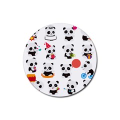 Giant Panda Bear Cuteness Rubber Round Coaster (4 Pack) by Salman4z