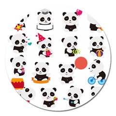 Giant Panda Bear Cuteness Magnet 5  (round)