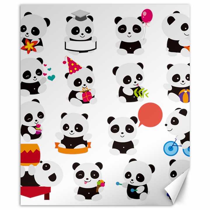 Giant Panda Bear Cuteness Canvas 8  x 10 