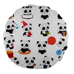 Giant Panda Bear Cuteness Large 18  Premium Round Cushions Front