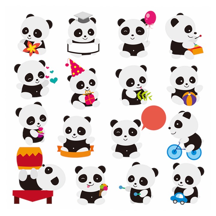 Giant Panda Bear Cuteness Wooden Puzzle Square