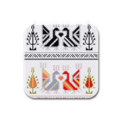 Bulgarian Folk Art Folk Art Rubber Square Coaster (4 Pack) by Salman4z