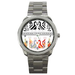 Bulgarian Folk Art Folk Art Sport Metal Watch