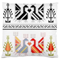 Bulgarian Folk Art Folk Art Large Premium Plush Fleece Cushion Case (two Sides) by Salman4z