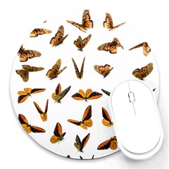 Butterfly Butterflies Insect Swarm Round Mousepad by Salman4z