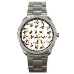 Butterfly Butterflies Insect Swarm Sport Metal Watch by Salman4z