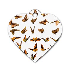 Butterfly Butterflies Insect Swarm Dog Tag Heart (two Sides) by Salman4z