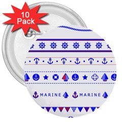 Marine Nautical Clip Art 3  Buttons (10 Pack) 