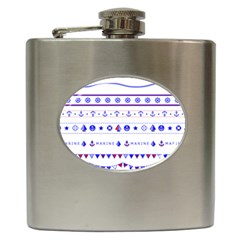 Marine Nautical Clip Art Hip Flask (6 Oz) by Salman4z