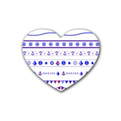 Marine Nautical Clip Art Rubber Coaster (heart) by Salman4z