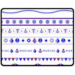 Marine Nautical Clip Art Fleece Blanket (medium)