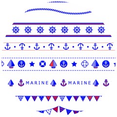 Marine Nautical Clip Art Wooden Puzzle Round by Salman4z