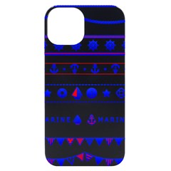 Marine Nautical Clip Art Iphone 14 Black Uv Print Case