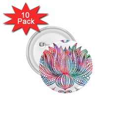 Lotus Feathers Boho Watercolor 1 75  Buttons (10 Pack) by Salman4z