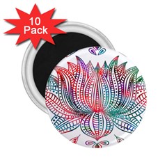 Lotus Feathers Boho Watercolor 2 25  Magnets (10 Pack)  by Salman4z