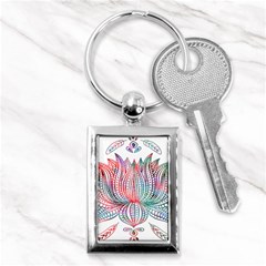 Lotus Feathers Boho Watercolor Key Chain (rectangle) by Salman4z