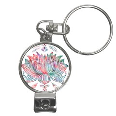 Lotus Feathers Boho Watercolor Nail Clippers Key Chain by Salman4z