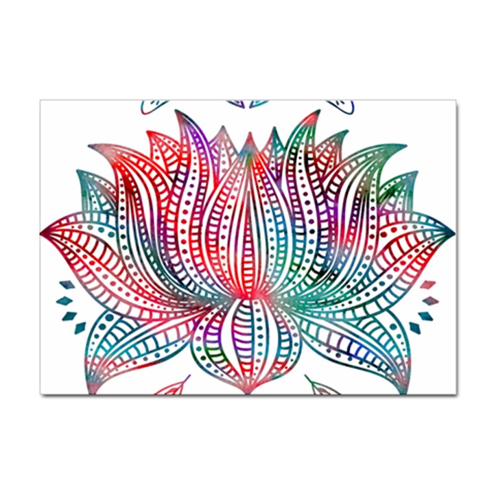 Lotus Feathers Boho Watercolor Sticker A4 (100 pack)