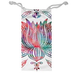 Lotus Feathers Boho Watercolor Jewelry Bag by Salman4z